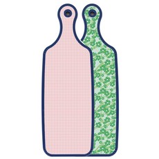 ROEM DESIGN 藍色版 雙面砧板 綠色鳳仙花, 暖色格紋, 1個