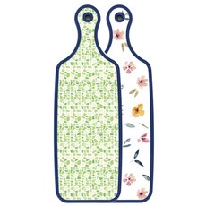 Roem Design Blue Edition 上菜砧板 粉彩花卉圖案, 綠色磁磚, 1個