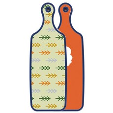 Roem Design 藍色版上菜用雙面砧板 泡菜橘色, 松樹梔子花色, 1個