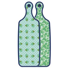 로엠디자인 블루에디션 양면 서빙 도마 그린봉선화, 옥색딸기, 1개