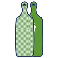 Roem Design 藍色版上菜用雙面砧板 蔬菜綠, 綠色格紋, 1個