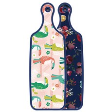 Roem Design Blue Edition 雙面砧板 藍色調花朵, 九官鳥粉紅, 1個