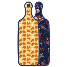 Roem Design Blue Edition 雙面砧板 藍色調花朵, 橘子蜜桃, 1個