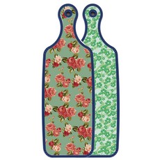 Roem Design Blue Edition 雙面託盤砧板 綠色鳳仙花, 醉藍玫瑰, 1個