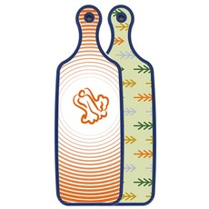 Roem Design 藍色版雙面砧板 松木梔子色, 白菜線條橘色, 1個