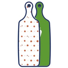 Roem Design 藍色版 盛盤雙面砧板 蔬菜綠, 多彩牽牛花, 1個