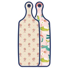 Roem Design Blue Edition 雙面砧板 九官鳥粉紅, 淡黃色花束, 1個