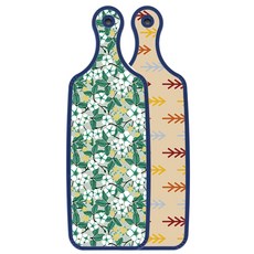 Roem Design 藍色版 雙面托盤砧板 松木色, 花朵灰色, 1個