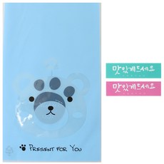 Hwangssinaedosirak 無黏性動物包裝袋 熊 100入+手寫字貼紙 請慢用 粉紅色 50入+薄荷色 50入, 1套
