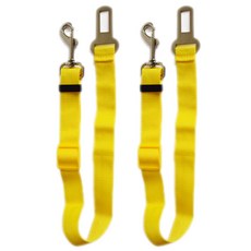 Super Six寵物安全帶安全繩, 黃色的, 2件