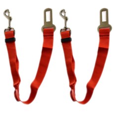 Super Six寵物安全帶安全繩, 紅色的, 2件