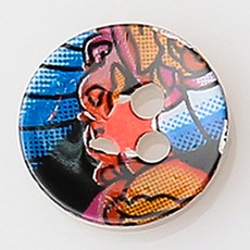 HR大鈕扣 萬象 NO37 鈕扣 11mm, 混合顏色, 12入
