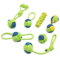 Super Six寵物拔河遊戲繩 有球的繩子 7入組, 7種, 1套