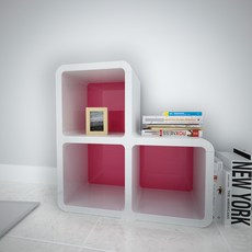 큐빅스2 코너키즈 책장, 핑크