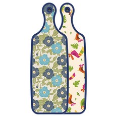 Roem Design Blue Edition 雙面託盤砧板 八哥鳥淡黃色, 花卉赭黃色, 1個