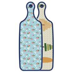 Roem Design 藍色版雙面設計上菜砧板 森林圖案2, 天藍色櫻桃, 1個