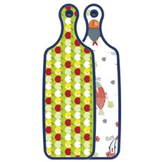 로엠디자인 藍色版 雙面上菜砧板 魚圖案, 蘋果淺綠, 1個