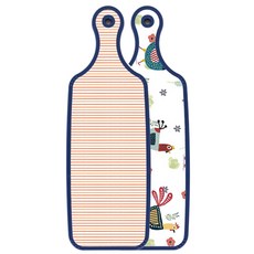 Roem Design Blue Edition 雙面砧板 雞圖案, 朱紅線條, 1個