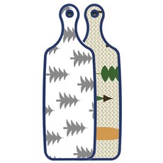 ROEM Design 藍色版雙面設計上菜砧板 森林圖案1, 森林圖案3, 1個