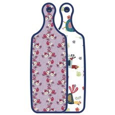 Roem Design Blue Edition 雙面砧板 雞圖案, 碧藍色花朵, 1個