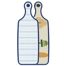 Loem Design 藍色版 雙面設計上菜砧板 森林圖案2, 三青色線條, 1個