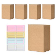 walgadaks 牛皮紙盒 M號 5入+貼紙, 混色, 1組