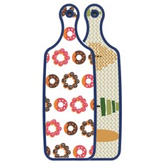 Loem Design 藍色版 雙面設計上菜砧板 森林圖案2, 巧克力甜甜圈, 1個