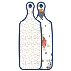 로엠디자인 藍色版 雙面上菜砧板 魚圖案, 粉彩夜空, 1個
