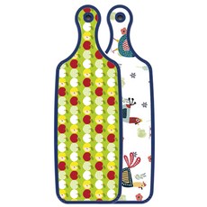 Roem Design Blue Edition 雙面砧板 雞圖案, 蘋果淺綠, 1個