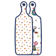 Roem Design Blue Edition 雙面砧板 雞圖案, 落葉白, 1個