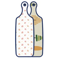 Roem Design 藍色版 雙面設計上菜砧板 森林圖案2, 煙燻牽牛花白, 1個