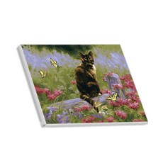 Hello Painting Banjjio畫畫DIY圖紙 蝴蝶與貓 01+3入 隨機出貨, 混色