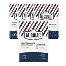 M'SOLIC 男士保濕舒緩面膜 5片, 23克, 1個