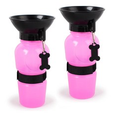 JNC NATURAL COSMETICS 便攜式狗狗隨行杯, 粉紅色, 2個