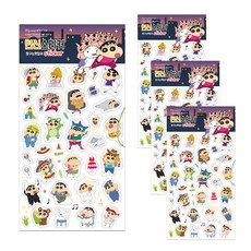 플라잉웨일즈 짱구 투명 스티커, 변신, 4개