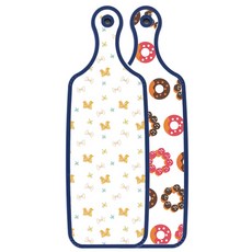 Roem Design 藍色版 雙面托盤砧板 巧克力甜甜圈, 蝴蝶結, 1個