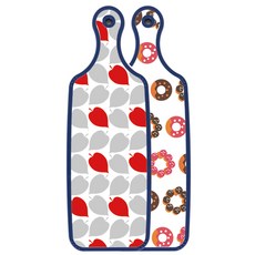 Roem Design 藍色版 雙面托盤砧板 巧克力甜甜圈, 紅灰色落葉, 1個