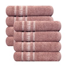 Songwol 松月 Arnaldo Bassini字母刺繡素色毛巾 120g, 粉色的, 8個