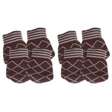 Great Life 棕色格紋椅子防噪音腳套 4入, 2個