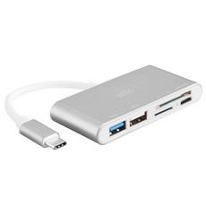 ecto 5 in 1 type C 讀卡器組合集線器, TC-14, 銀色