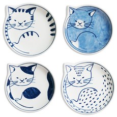 이시마루토게이 하사미 토게이 새끼고양이 접시 자라 4p 세트, 1세트
