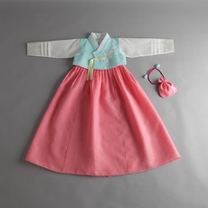 금동이아가한복 여아용 여하늘입체꽃 한복 AW026 + 복주머니