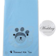 動物餅乾包裝袋 小熊 100入+婚禮貼紙 100入, 1套
