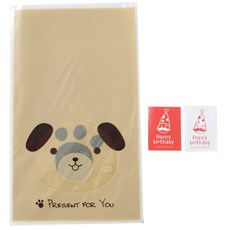 Hwangssinaedosirak 非黏著式動物袋 小狗 50入 + 尖頂生日帽貼紙 50入, 1套