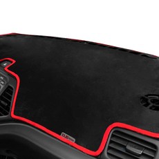 DUB 黃金版絲絨儀表板避光墊 黑色布料 紅色線條 + 紙質芳香劑, New Rexton 2001年~2005年(多功能儀表)