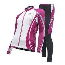 MCN 여성용 스파키 퍼플 사이클링 자전거 상하의 세트