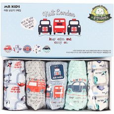 MRKIDS 男童車子印花三角內褲 5入