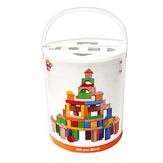 Kes.B Tooky Toy Tooky 原木積木 100p, 混合顏色, 1個