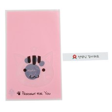 動物圖案信封包裝袋 貓圖案款 50入+康乃馨條紋感謝老師貼紙 50入, 1套