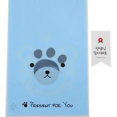 Hwangssinaedosirak 無黏膠動物袋 熊 100入 + 方形康乃馨老師謝謝您貼紙 100入, 1套